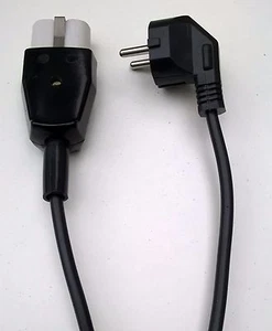GERÄTESTECKER MIT KABEL 1,5m - alte Waffeleisen Bügeleisen Heißgerätestecker sw - Bild 1 von 10