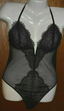 NWT Black Victoria's Secret Very Sexy Lace Mesh Bodysuit Teddie Teddy Medium