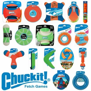 Chuckit Dog & Puppy Toys Fetch Throw Tug Bounce Frisbee Boomerang Tumbler Balls - Picture 1 of 35