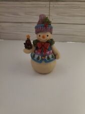 Jim Shore Heartwood Creek Pint Size #4034376 SNOWMAN w/ PINECONE, "...and Holly"