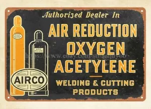 Airco Air Reduction Oxygen Acetylene Welding & Cutting Products metal tin sign - Picture 1 of 4