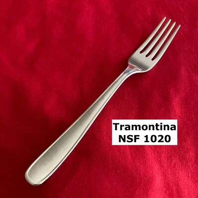 Tramontina NSF 1020 Dinner Fork 7 1/2" Outlined Stainless Steel Flatware Brazil - Image 1 of 4