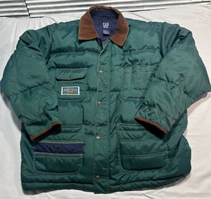Vintage GAP Down Ski Jacket Mens XL USA Olympic Ski Team Rare Chore Coat 80s - Picture 1 of 13