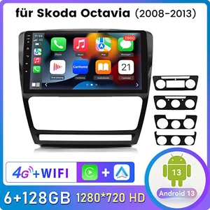 Carplay Für Skoda Octavia 2 2007-2013 Android13 Autoradio GPS SWC WIFI BT 6+128G - Bild 1 von 15