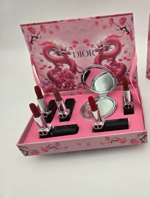 Dior Rouge Lipstick Set 1.5g x5 Magnetic Case With Pocket Mirror
