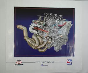 2003 Chevy Indy V8 Engine Cut Out IRL IndyCar Collector Poster Indianapolis 500 - Picture 1 of 10