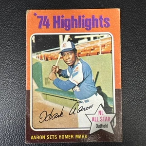 1975 Topps Hank Aaron #1 '74 destacados conjuntos Arron marca HR EX - en muy buen estado - Imagen 1 de 2