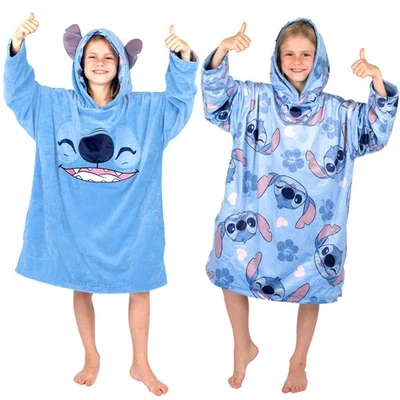 Disney Stitch Oversized Hoodie Wende tragbar Hoodie Decke für Mädchen
