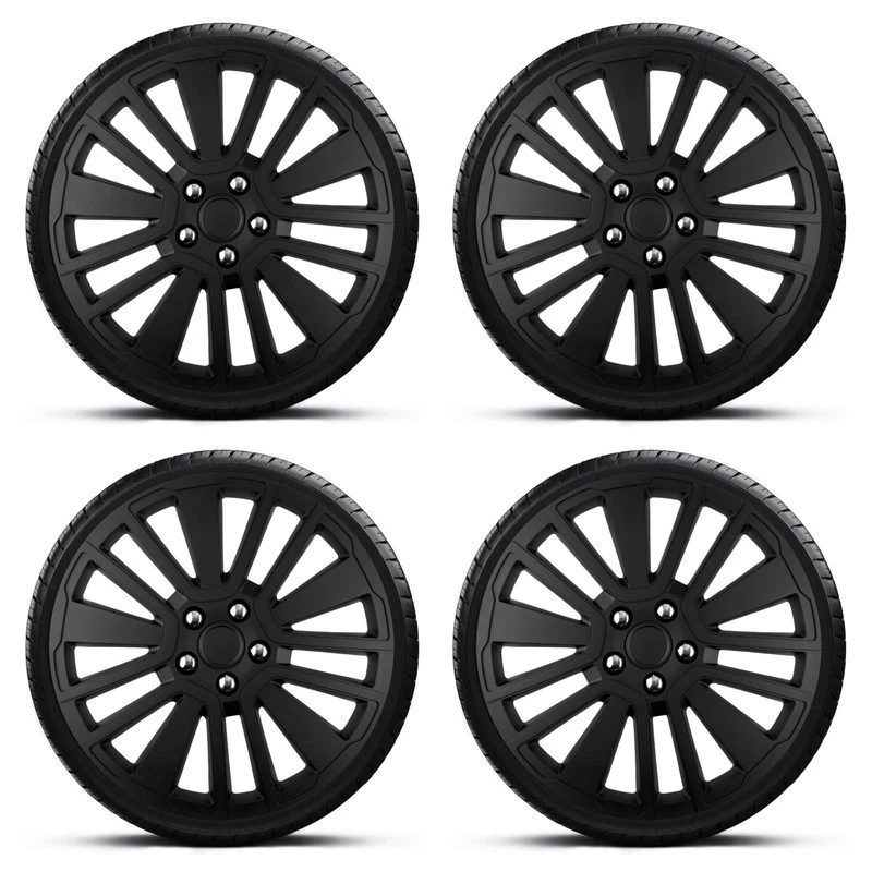Wheel Trims 16" Black Scuba Hub Caps Cover x4 Fits Skoda Citigo - Image 1 of 4
