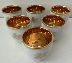 Vintage 60er Jahre JSK Stružná Porzellan Cordial Schnapsgläser vergoldet Tschechoslowakei - Bild 1 von 5