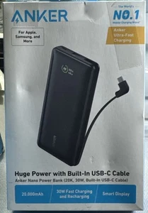 Anker Nano 20K 30W w/ Built-In USB-C Portable Charger Battery Power Bank - Picture 1 of 1
