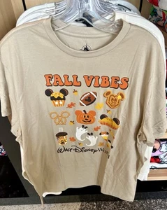 2025 Walt Disney World Halloween Otoño Vibraciones Calabaza Golosinas Bronceado Adulto Camisa Grande - Imagen 1 de 2