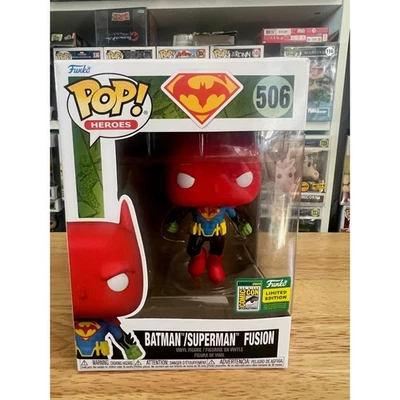 PEGATINA ABOVEDADA LE OFICIAL SDCC EXC Batman / Superman Fusion Funko Pop #506 DC Foto 1 de 4