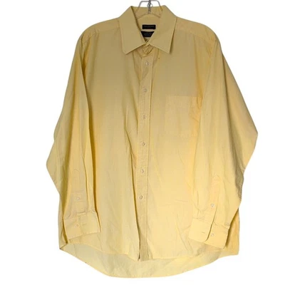 Camisa Covington Para Hombre Grande Amarilla Vestido Abotonada Manga Larga Fácil Cuidado Trabajo Foto 1 de 4