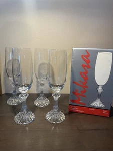 MIKASA Crystal THE RITZ Champagne Flutes Vintage still in Orginal box TS400/007 - Picture 1 of 7