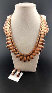 Vintage MATISSE Copper Necklace, & Earring Set, Enamel! - Picture 1 of 8