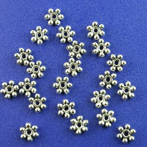 100pcs 6.2mm Tibetan silver daisy flower spacer beads h2758 - Image 1 of 1