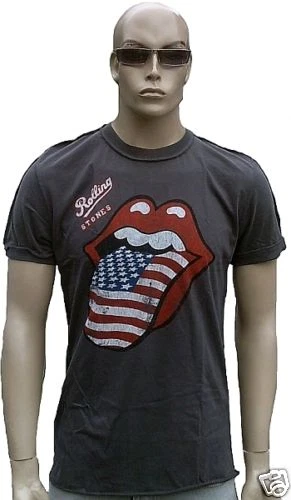 Camiseta Amplificada Oficial Rolling Stones EE. UU. Lengua Estrella de Rock Estrellas y Rayas S Foto 1 de 1