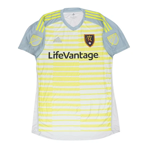 Real Salt Lake MLS Adidas Men's Grey AdiPro Short Sleeve Goalkeeper Jersey Cover
