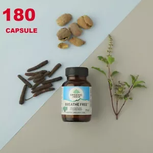 Organic India Breathe Free 180 Capsules | Respiratory & Lung Support - Picture 1 of 8