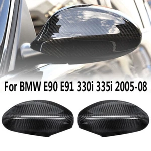 1Pair Carbon Fiber Mirror Cap Cover Replacement for BMW E90 E91 E92 E93 PRE-LCI - Picture 1 of 6