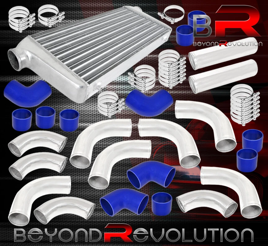 Turbo Intercooler Kit Combo 3.0" Polished Piping + Fmic + Couplers +Clamps Set Foto 1 de 1