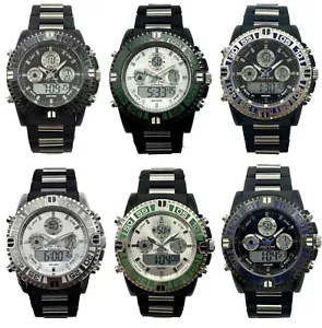 Orologio Oskar Emil HORNET Uomo Qualità Moda Grande Cronografo Sportivo Analogico/Digitale - Foto 1 di 17