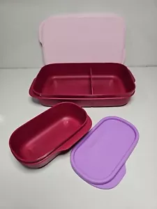 Tupperware Slim Lunch My Lunch geteilt Set - Abendessen Mittagessen 2 Behälter mit Dichtungen! - Bild 1 von 7