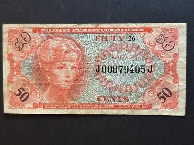 54077 US Military Payment Certificate CU Nice 50c See Pic - Image 1 of 2