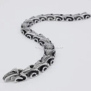 Charms Stainless Steel Dragon Bracelet Punk Link Chain 5A001C - Picture 1 of 17