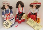 3 Vintage1980's Porcelain Doll International Series Collection Pre-Owned