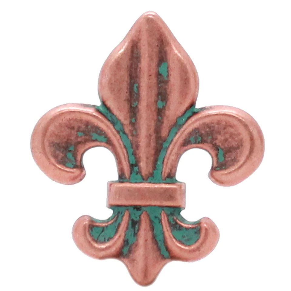 Fleur de Lis Concho Copper Patina 1-5/8" 7162-90 - Image 1 of 1