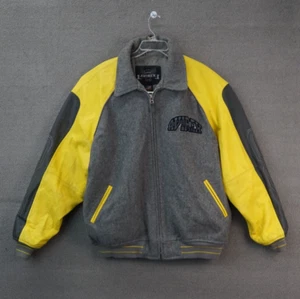 Avirex Stallions Varsity Jacket Wool Leather Yellow Gray Hip-Hop Size 3X - Picture 1 of 11