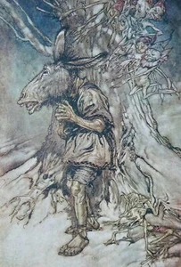 c1908 Original antiker Druck /12 aus EIN MITTSOMMERNACHTTRAUM von Arthur Rackham - Bild 1 von 4
