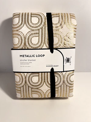 NUEVO Pottery Barn METÁLICO BUCLE Moderno Cochecito de Bebé Manta 30x40  Foto 1 de 3