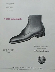PUBLICITE UNIC CHAUSSURES POUR HOMME MODELE FORME PRESIDENT DE 1925 AD PUB RARE - Picture 1 of 1