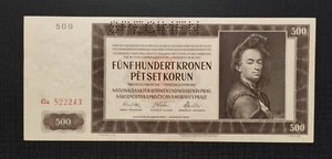 BOHEMIA MORAVIA 500 KORUN 1942 P11s SPECIMEN UNC - Picture 1 of 5