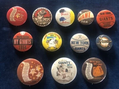 Lot - 1950's STYLE New York Baseball Giants PINs/BUTTONS (12) - MLB Repro's - Image 1 of 4