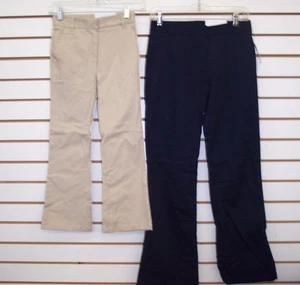 Girls IZOD Khaki or Navy Stretch Skinny Bootcut Uniform Pants Sz 4-16 /12-16Slim - Picture 1 of 6