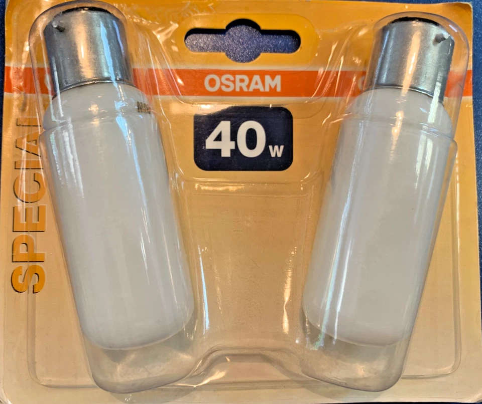 2 STÜCK OSRAM SPECIAL  RÖHRE B22 40W 240V OPAL Glühlampe Birne Licht DIMMBAR !!! - Bild 1 von 1