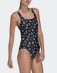 Traje de baño para mujer ADIDAS AOP SPORTSW S2 natación elástico negro logotipo de una pieza - Imagen 1 de 3