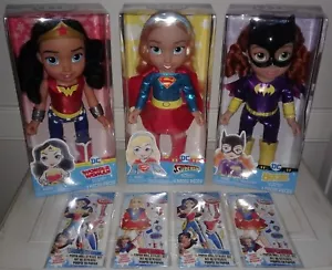NEU DC Superheld Kleinkind Puppen Wonder Woman, Batgirl & Supergirl mit Papierpuppen - Bild 1 von 8