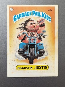 1985 UK Garbage Pail Kids Series 2 Card : 47a Disgustin' JUSTIN 