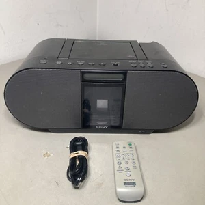 SONY CD Radio MP3 Boombox with Remote ZS-S4iP Black Tested Works - Picture 1 of 8