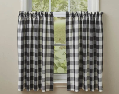 WICKLOW Negro, Luz de Vela Blanco Buffalo Cuadros Ventana Sin Forro Nivel Par 72"x36" Foto 1 de 2