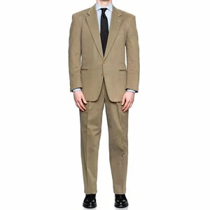 * SARTORIA CASTANGIA Olive Twill Cotton Velvet Suit EU 50 NEW US 40 - Picture 1 of 11