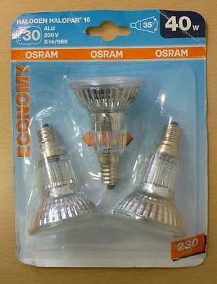 3 Stück! OSRAM HALOPAR 16 ALU ECONOMY E14 40W 35º 64822FL Dunstabzugshaube - Bild 1 von 4