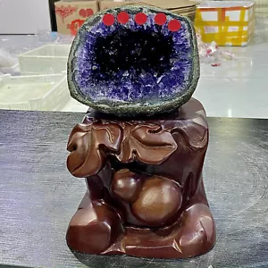 6.23LB TOP Natural Amethyst Crystal Money Bag Quartz Crystal Collector's Grade+B - Picture 1 of 12