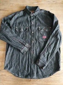 Vtg Guess Denim Shirt Shacket Heavyweight Dark Washed Made In USA Mens Size 2xl - Picture 1 of 11