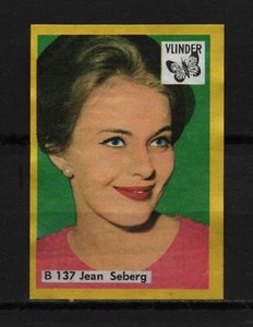 Jean Seberg de colección década de 1960 etiqueta de caja de cerillas - Imagen 1 de 1